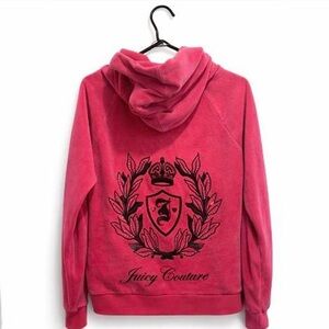 Vintage Juicy Couture Hot Pink Velour Zip Hoodie And Joggers *FULL SET*